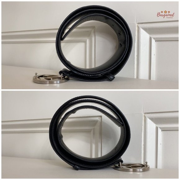 Authentic Gucci Black Guccissima Leather Silver Interlocking G Buckle 100/40 - Picture 9 of 13